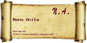Nanu Anita névjegykártya