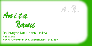 anita nanu business card